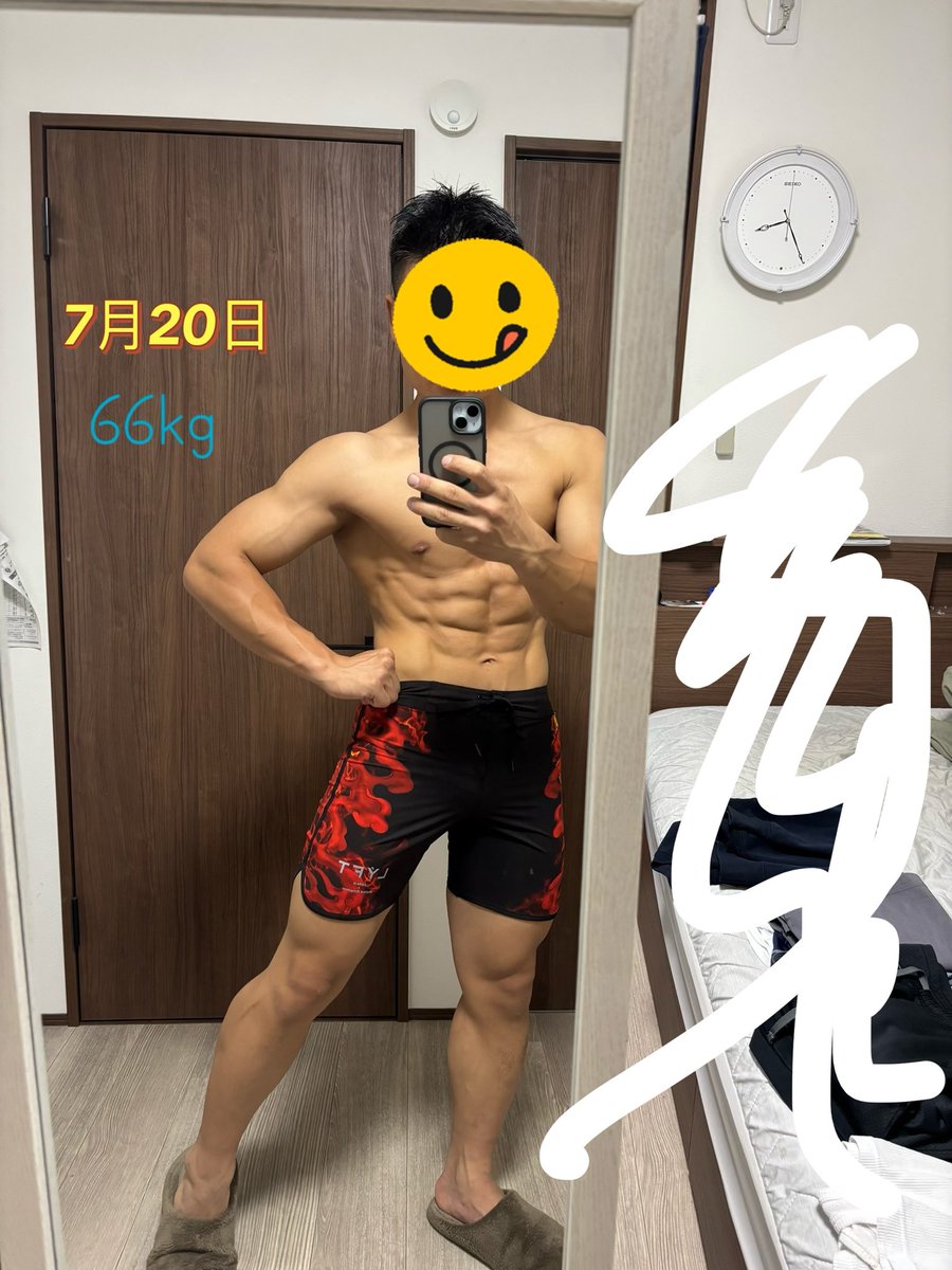 hsr_75ten's tweet photo. 9.5キロ絞ったらこんなにも見た目が変わる

減量折り返し

61くらいが着地点かな https://t.co/BAjMTAYu4G
