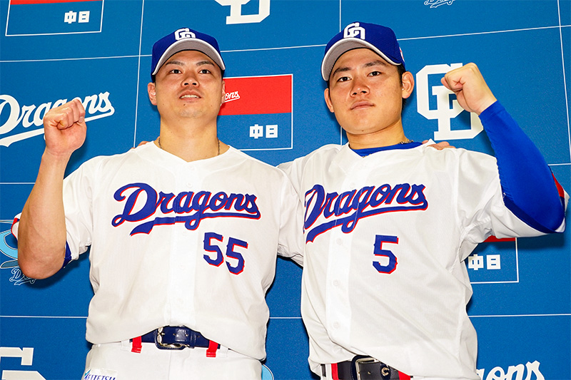 DragonsOfficial's tweet photo. 今年の「 #マイナビオールスターゲーム2026 」は、
7月28日に #東京ドーム、29日に #富山市民球場 で開催です✨🏟✨

≪ファン投票・選出選手≫
#村松開人 選手
#細川成也 選手

≪選手間投票・選出選手≫
#細川成也 選手

≪監督選抜・選出選手≫
#大野雄大 投手
#松山晋也 投手

ホームランダービーには細川成也選手の出場が決定しました！

#中日ドラゴンズ