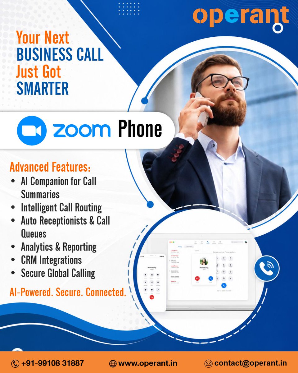bansalumesh7's tweet photo. Every business conversation is an opportunity to create a lasting impact.
At #Operant, we empower organizations with @Zoom Phone's AI-powered calling, intelligent routing, CRM integrations and advanced analytics to make communication smarter, more secure and more productive. https://t.co/tNklmAIuIS