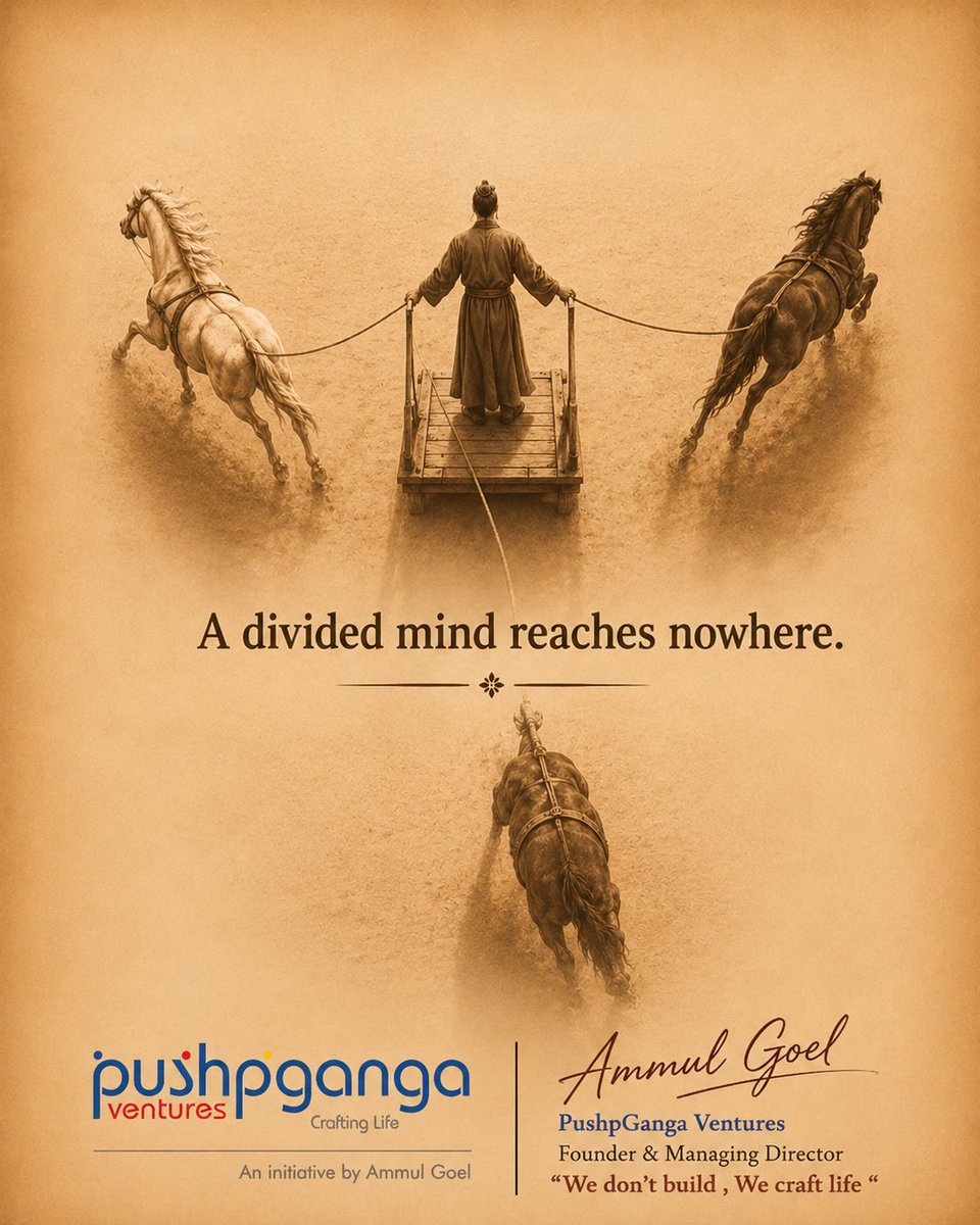 ammulgoel's tweet photo. Never let the excitement of new opportunities become the reason you neglect the one that is already feeding your dreams. A focused mind builds empires; a distracted mind builds excuses. Master one mission before taking on another, because success rewards commitment—not confusion. #ammulgoel #pushpgangaventures #goodmorning #thoughtoftheday