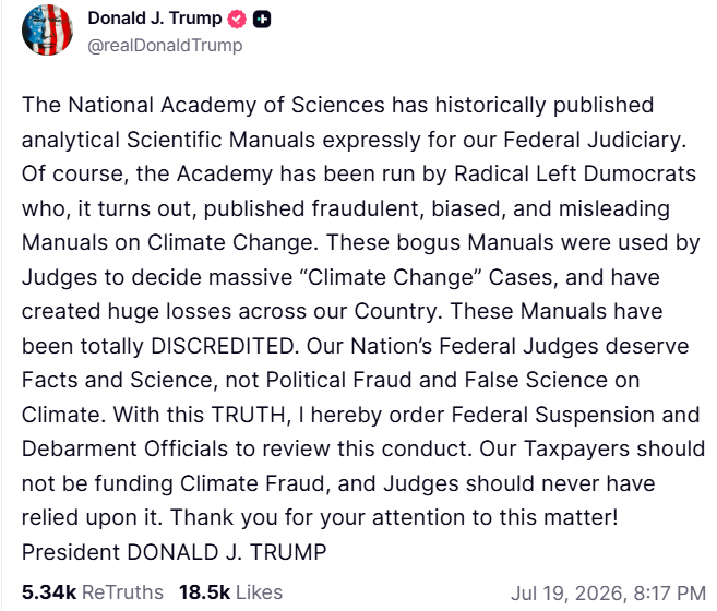 ProudUnaffiliat's tweet photo. Thank you, Mr. President!
"Climate Fraud" has always been a hoax and a scam. Anyone with any sense already knew that but thank you sooo much for making this happen! 🙂
#ClimateFraud #HasBeenDeepSixedBy #ourMAGAPOTUS @realDonaldTrump https://t.co/f7zW3YAkEV