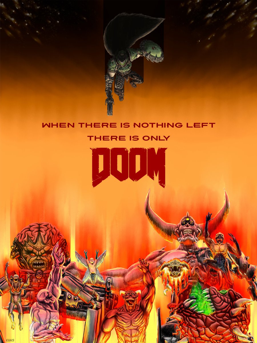 L_U_A_S_'s tweet photo. After a long time and a near heart attack after my PC nearly goes down, here's a Doom art for Doom: The Dark Ages - Revelations, with differents enemies from all games, and the Slayer with his Dark Ages outfit, i hope you like it
#DOOM #idsoftware #doomthedarkages #xbox #fanart https://t.co/HFCOJ1decq