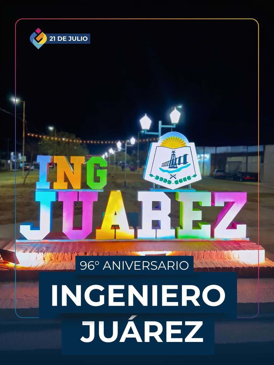insfran_gildo's tweet photo. 96° ANIVERSARIO INGENIERO JUÁREZ

Forjada con el esfuerzo de su gente y el orgullo de nuestro oeste, Ingeniero Juárez celebra hoy 96 años de historia viva. Un afectuoso saludo a cada vecino y vecina que con su trabajo diario impulsa el crecimiento de esta gran comunidad.

¡Feliz 96° aniversario!

#TodosUnidos #Formosa