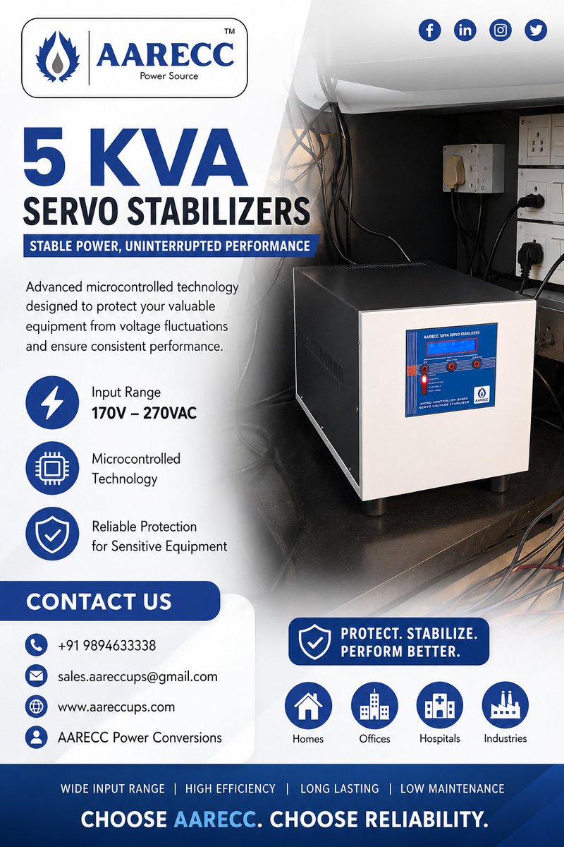 Aareccups1's tweet photo. Aarecc has Made 5 kva  Servo stabilizers Audios Systems Support. high quality transformer used and high grade copper wound auto transformers. https://t.co/8uzXxQ80mU