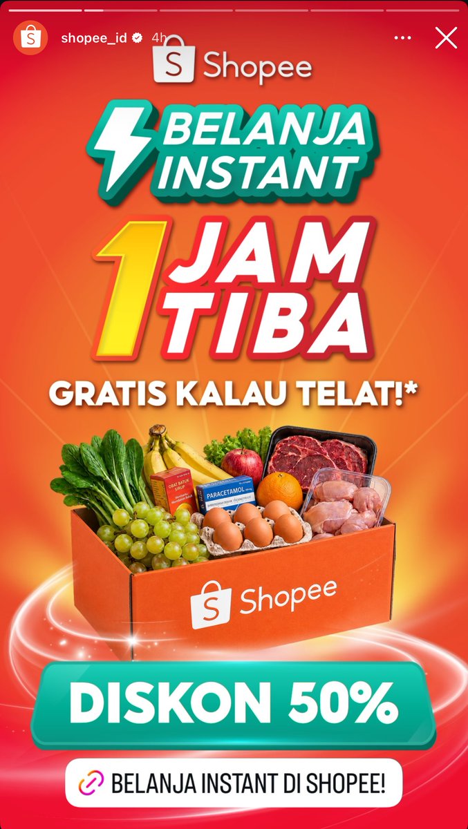 haunsie2's tweet photo. seneng banget kalau belanja bahan masak gak perlu ribet. daging, sayur, sama susu tinggal checkout di Shopee Belanja Instant 1 Jam Tiba. sejam udah sampai, masih seger, plus lagi ada Diskon 50% 😋 #DagingTelurShopeeInstant1Jam https://t.co/VJ8u4KWkaC