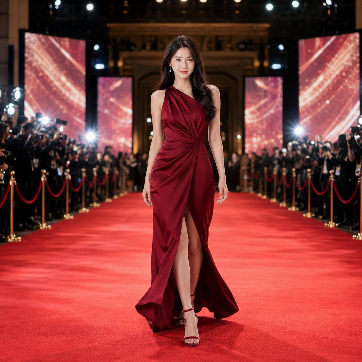 Burgundy Red Carpet Movie Star