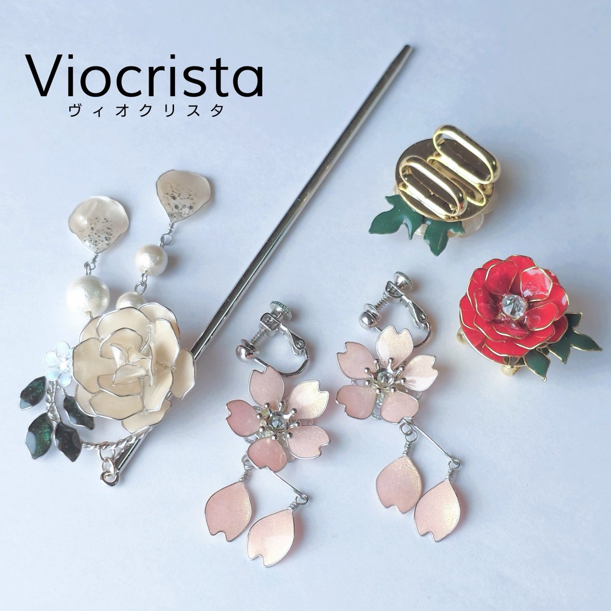 viocrista_HM's tweet photo. ワイヤーで形作った花びらに膜を張って、マニキュアで着色した #ディップフラワー 
四季折々のお花を満開に咲かせました🌸

委託➢キャラメルキューブショコラ様
 （ @C_CHOCOLAT_C ）

イベント➢ #デザフェス64
　11/14.15(両日)東京ビッグサイト

Thanks☆ @Lupopo_cafe  シェア企画展 https://t.co/moTNQQeueu