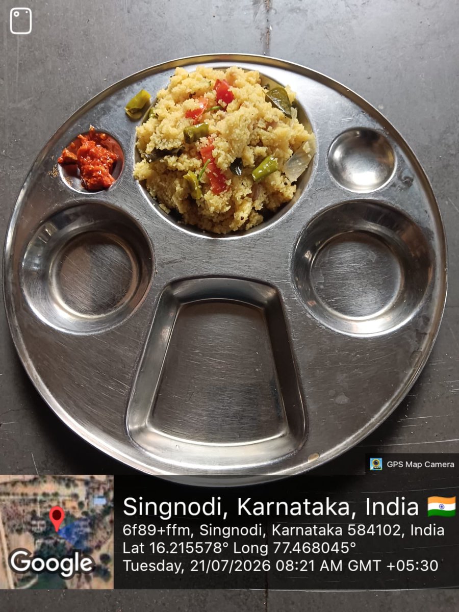 MDRSSinganodiSC's tweet photo. #SocialWelfare_Karnataka 
#SocialAudit_SWDMeals 
Morning breakfast https://t.co/isxhcjbiyG