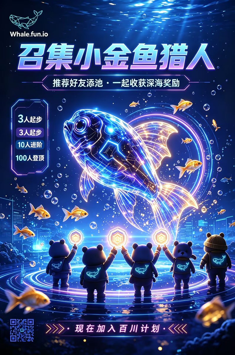 EnfinityAl89768's tweet photo. 全网招募小金鱼猎人！
深耕 https://t.co/88V9XHGTpL 百川裂变体系，达标即领大额小金鱼奖励
搭建专属社区，聚合流量共享生态分红，同行者越多收益上限越高
诚邀所有 Web3 玩家入局，共拓万亿深海赛道 https://t.co/AkUW6aiSlC