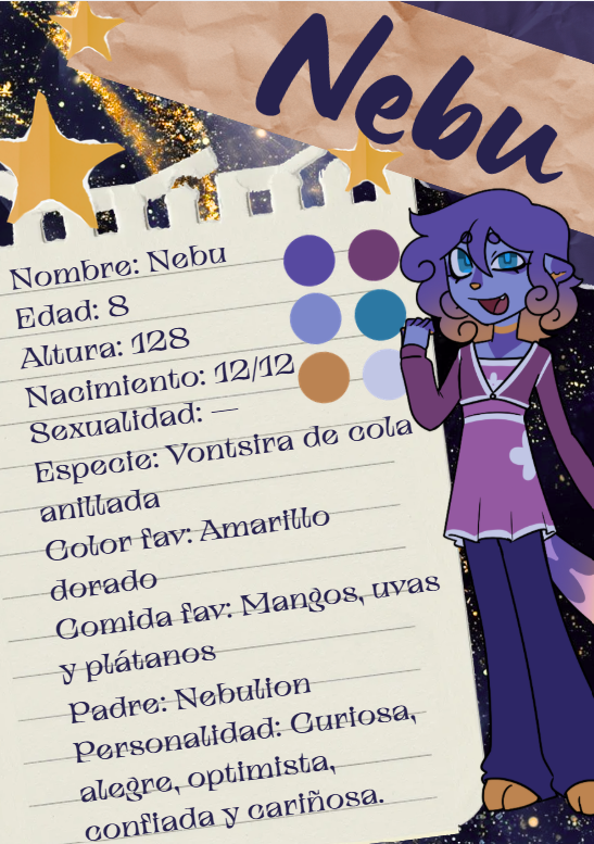Unlashedechoes's tweet photo. ¡Empezando por uno de los hermanos mas pequeños del grupo, les presentamos a Nebu! Alguien muy curiosa, alegre y optimista que ve el mundo con asombro y entusiasmo, encontrando belleza incluso en las cosas más simples. https://t.co/5KJWUCOcv7