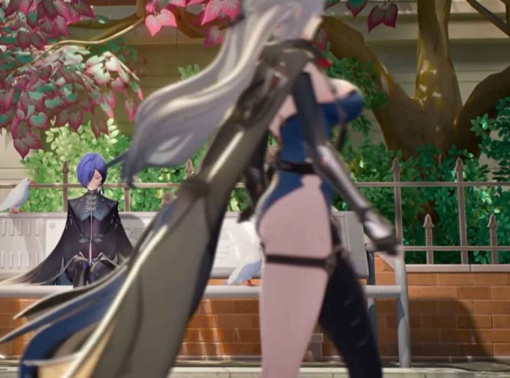 kafkhia's tweet photo. her trying to ignore her ender in the back https://t.co/yr73i6sltP