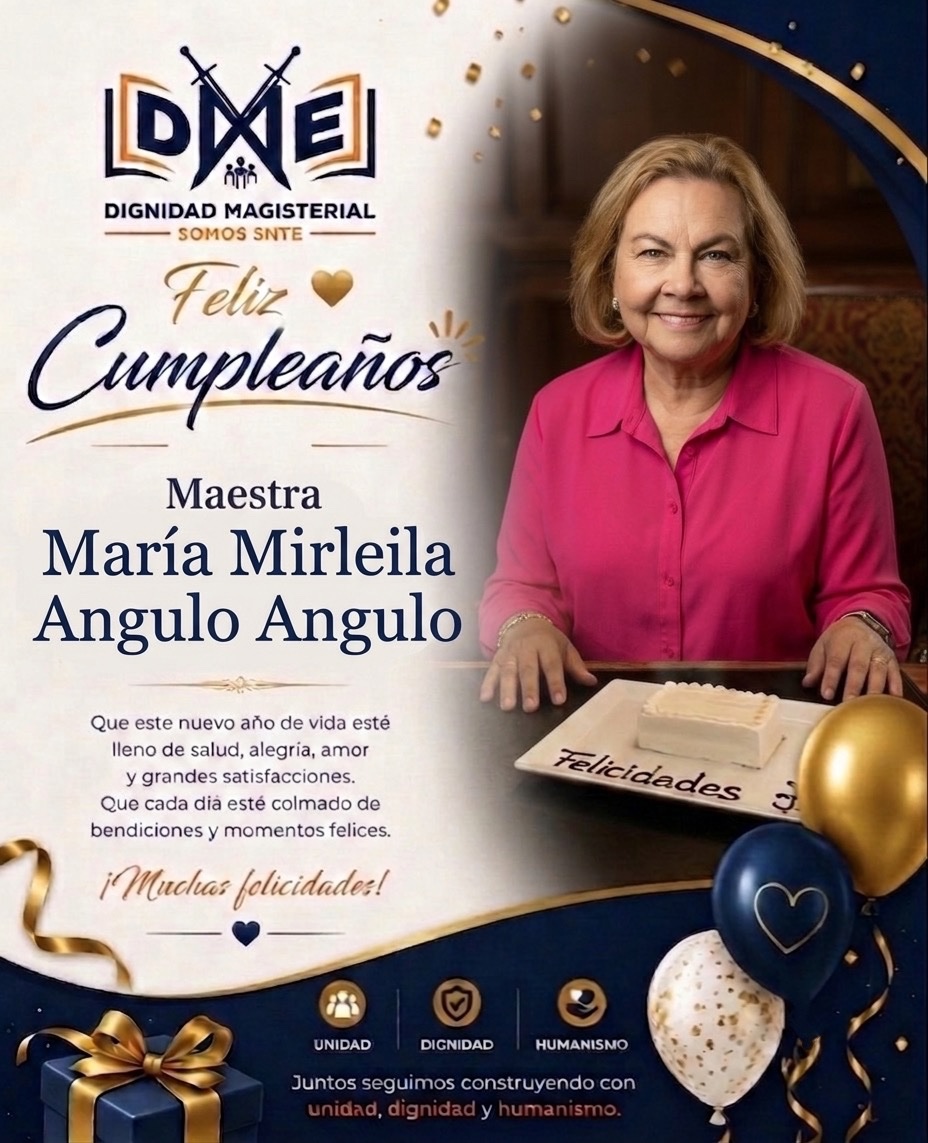 DME2027's tweet photo. "Que este nuevo año de vida esté lleno de salud, alegría, amor y grandes satisfacciones. Que cada día esté colmado de bendiciones y momentos. ¡Que disfrute su día rodeada de mucho amor! 💙🎁
#DignidadMagisterial #SNTE #Tabasco #FelizCumpleaños #DME https://t.co/L4CPzg3l3f