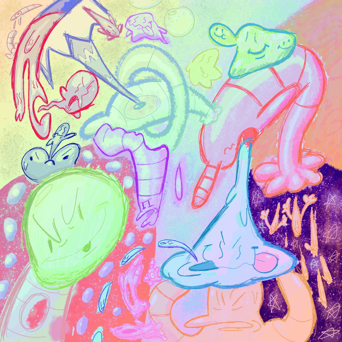 SomeShmuckGuh's tweet photo. @AwazonArt howdy! im shmuck. i make really weird crude and childish art with weird psychedlic and adult themes. sometimes i just draw straight smut haha. i love my ocs to death. where horny goes silly things must follow https://t.co/ztRZhn1czR