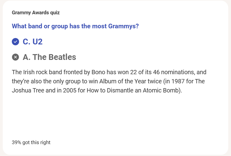 sweethardwarm's tweet photo. so embarassing! >_< gw kira beatles.... tp tnyata cmn 39% org yg jawab bener wkwkwk https://t.co/grWo8j7Nxy
