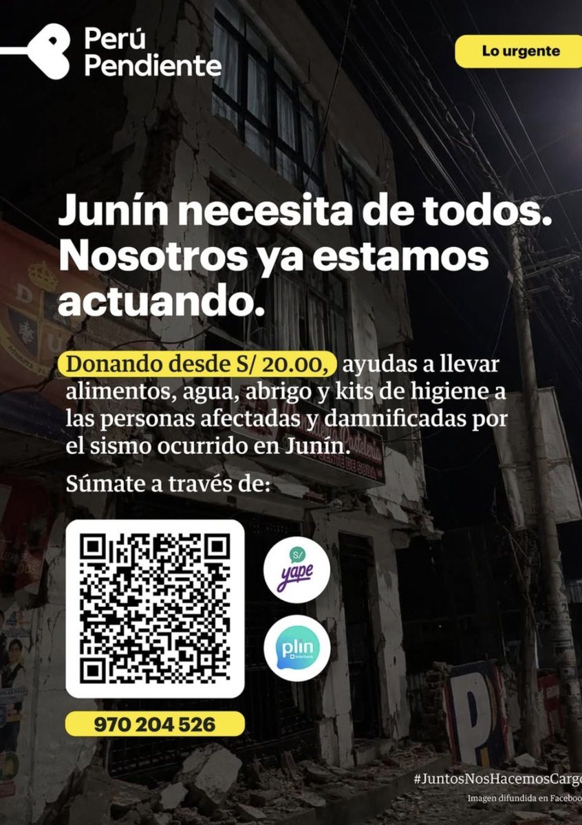 _zer0st4r's tweet photo. Buenas noches gente 
Esta vez me hago presente para pedir ayuda a mis colegas de junin, donde se sufrio un terremoto que 32 heridos y varias perdidas materiales y de vivienda
Donando o compartiendo la info ayudan bastante, por favor, no olviden a #peru ni a #junín ❤️‍🩹 https://t.co/pPbywBvWBh