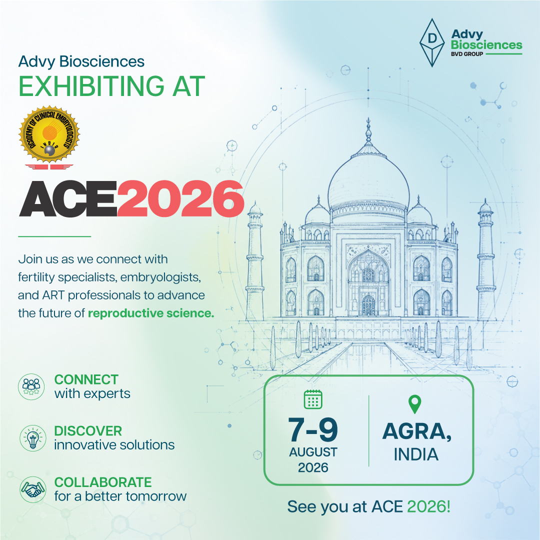 AdvyBiosciences's tweet photo. See you at ACE 2026! We are excited to join India’s leading fertility &amp; embryology event in Agra, 7-9 Aug 2026. Let’s connect, explore innovations, and shape reproductive healthcare. 

#ACE2026 #AdvyBiosciences https://t.co/TKlv6DbG7m