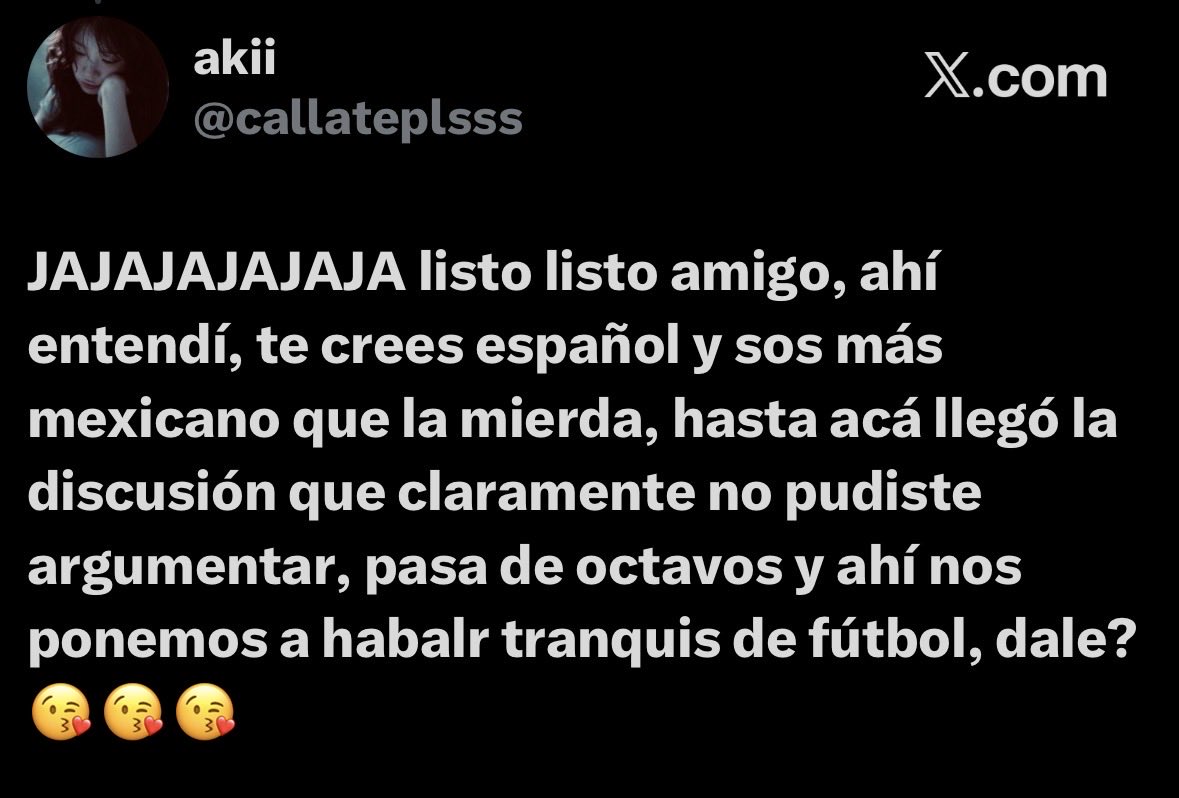 callateplsss's tweet photo. @Dev1lTLC @Stemen_45 @Mordazio @MegaUltraChamba @palermismo Mira primero toda la conversación y como sacaste vos lo de las Malvinas y cerra el orto y te dejo otra vez mi comentario porque no lo viste. Besitossss obsesionado https://t.co/cGA3TIBLpm