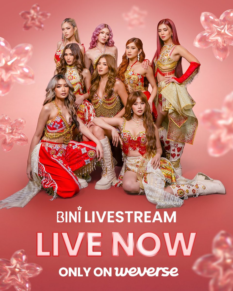 BINI_ph's tweet photo. We are now LIVE! 🤩✨

Come hang out with BINI and don’t miss the fun, only on Weverse!

#BINI #BINIWeverse #BINI_WeverseLIVE https://t.co/FunLfjxs9E