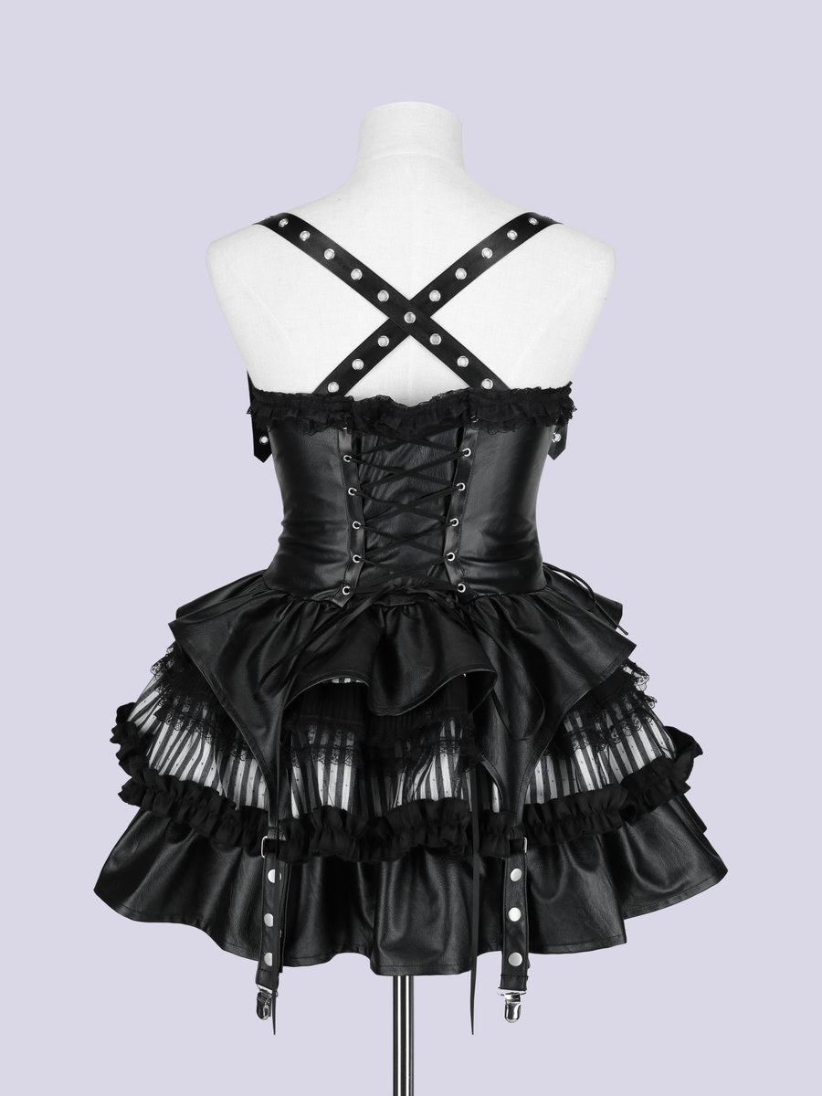 ❤︎RESTOCK❤︎ IMVAL / Lace Frill Leather Dress
