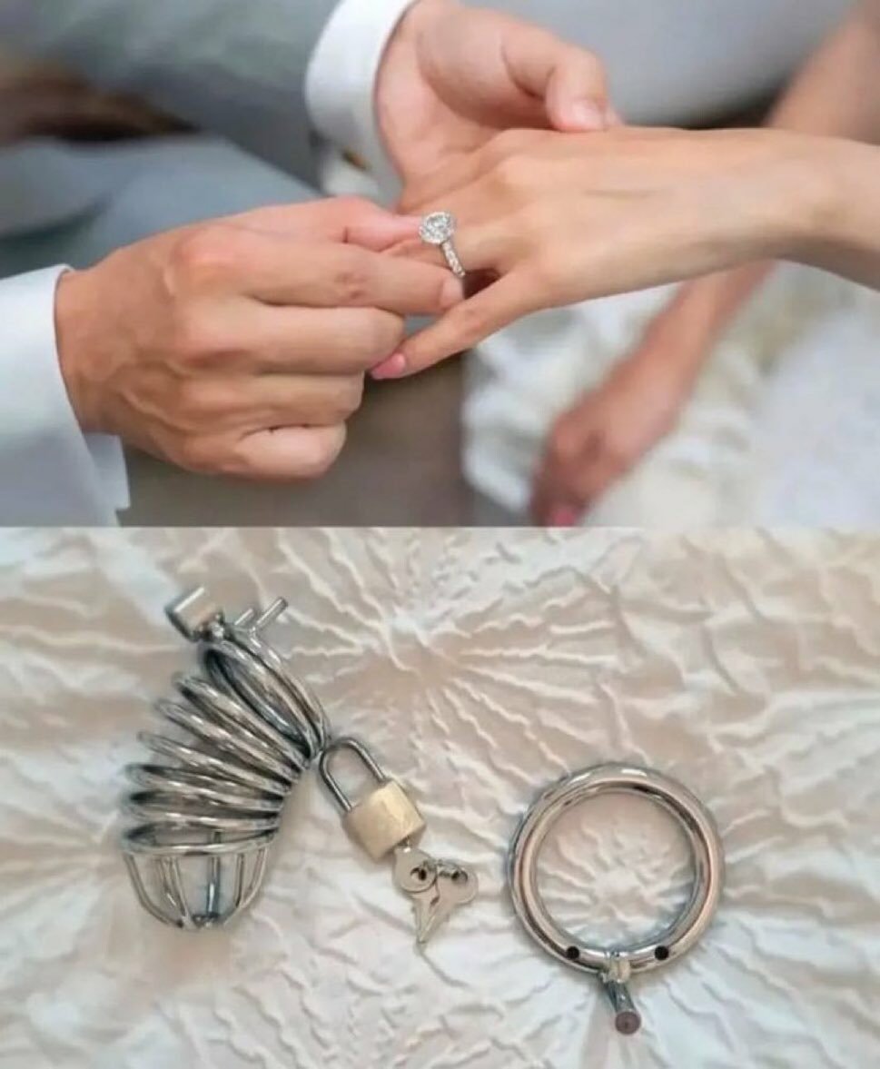 couples_sw59927's tweet photo. In a successful marriage, both parties wear rings. 

Chastity femdom flr cuck humiliation https://t.co/0dJTJxgEh6