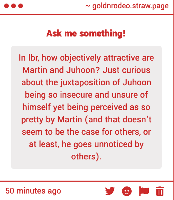 goldnrodeo's tweet photo. suchh a good question!! id say juhoon is very reasonably attractive, he's just very to himself, always has his head down, etc, due to how closed off he is. BUT, the blood pull tin feels also makes jju like 10x more attractive to him, incredibly more so than+++ https://t.co/RDjfe5Xdea