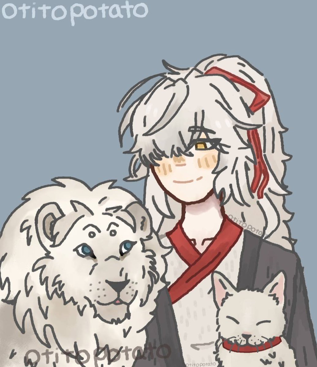 OtitoPotato's tweet photo. The one of the left is from today and the one on the right is from 2025, did i improve? 

The coloring is definately better and i wasn't lazy with the clothes this time.
#digitalart #hsr #jingyuan #fanart #drawingimprovement #commsopen https://t.co/Exo4zCoN1n