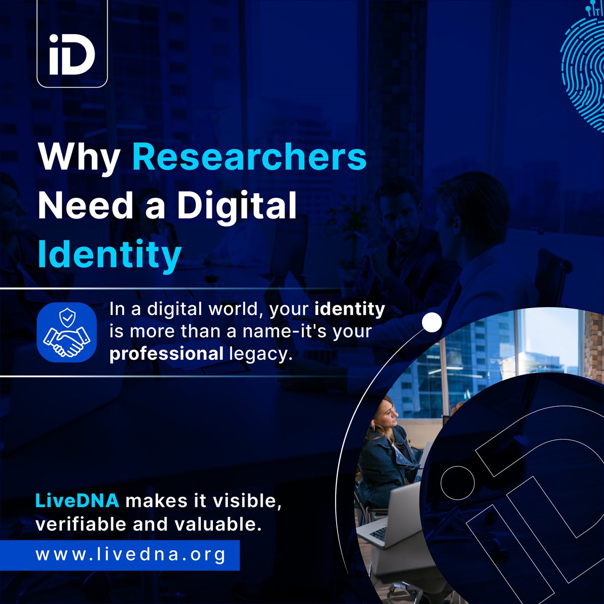 livednaofficial's tweet photo. Why Every Researcher Needs a Digital Identity 🌍

🌐https://t.co/E1W71uJFcn

#LiveDNA #DigitalIdentity #Researchers #ResearchCommunity #AcademicResearch #ResearchImpact #ScholarlyCommunication #Innovation #HigherEducation #GlobalResearch https://t.co/fMsAd25rsb