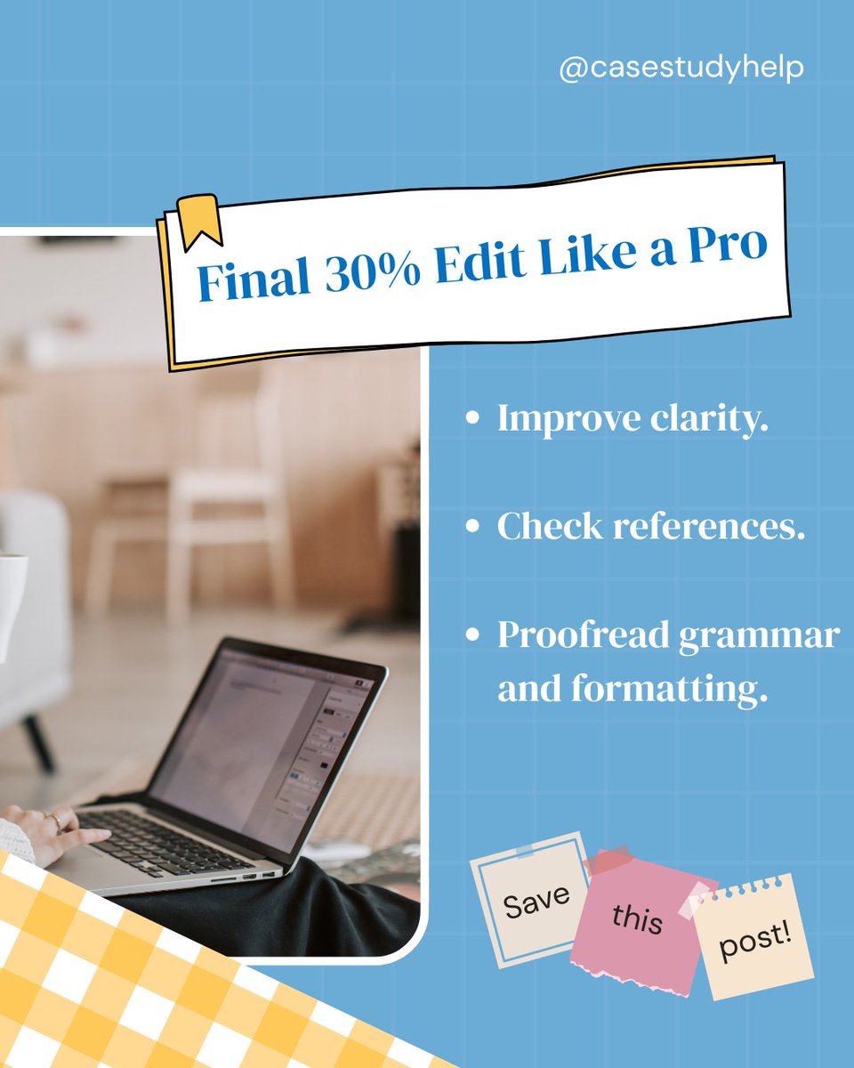 casestudyhelp's tweet photo. Most students lose time because they jump straight into writing. Instead, use 30-30-30 method.

https://t.co/mNqvfVJAaX

#AssignmentHelp #StudyTips #StudentProductivity #UniversityStudents #StudyHack #TimeManagement #CollegeLife #EssayWriting #AustraliaStudents #casestudyhelp https://t.co/eK0TMtNsy8