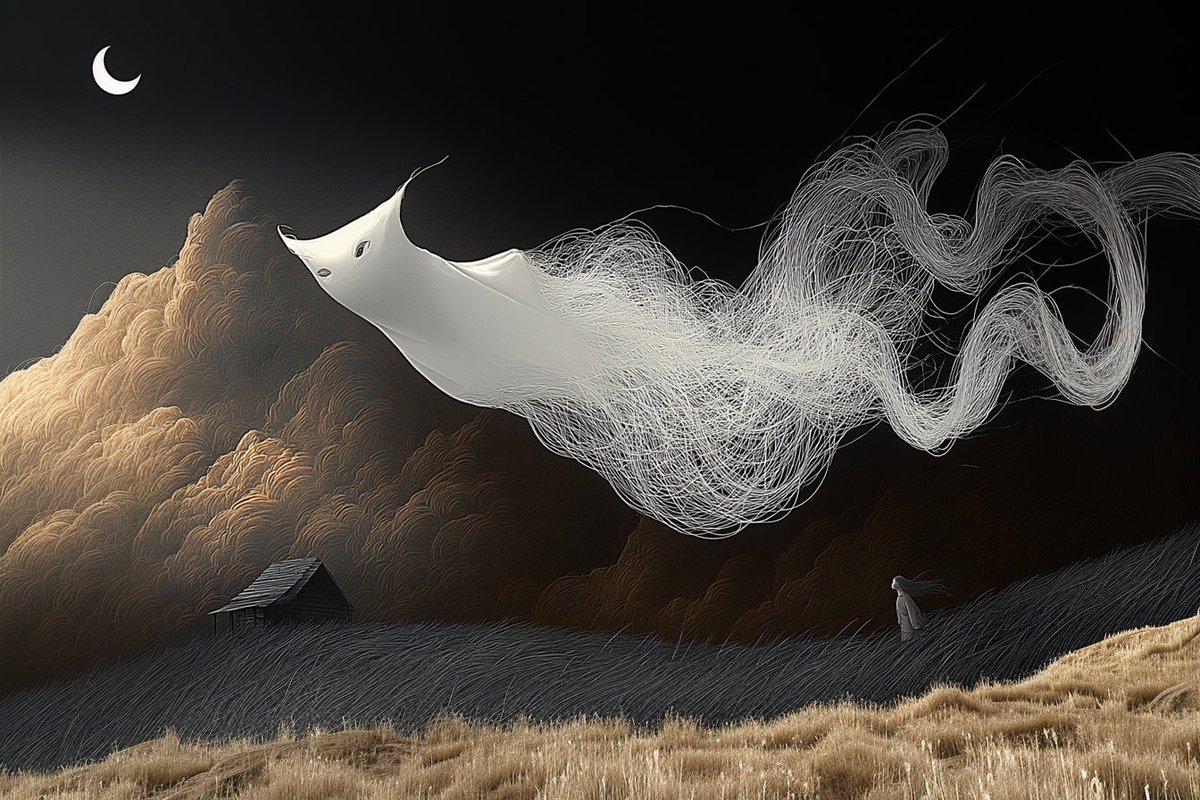 mkz_2022's tweet photo. 一反木綿の妖怪
A cotton-cloth ghost, the size of a standard bolt of fabric.
#midjourney #aiart https://t.co/fedct5F1ow