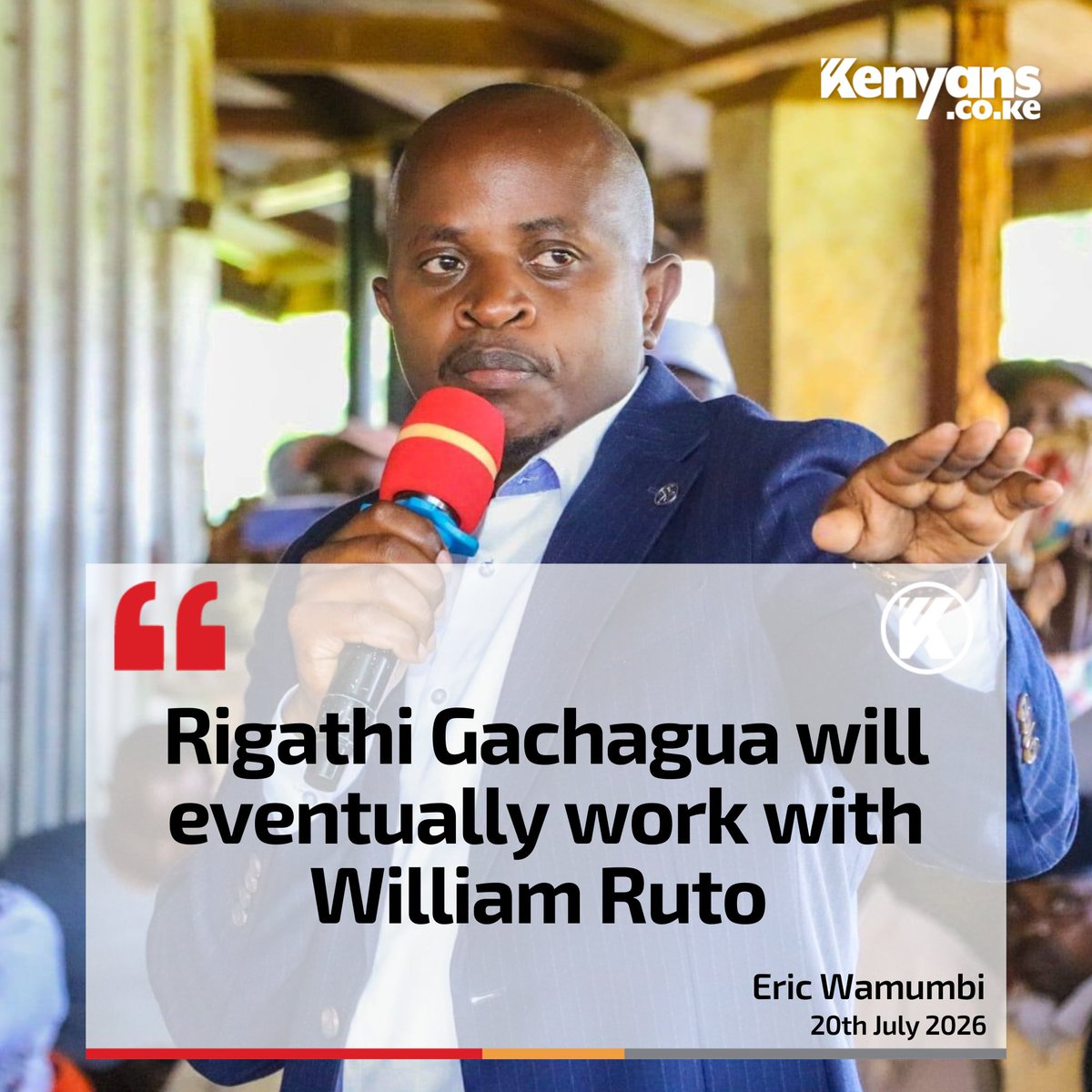 Kenyans's tweet photo. Rigathi Gachagua will eventually work with William Ruto - Eric Wamumbi https://t.co/pQ11FRX7xd