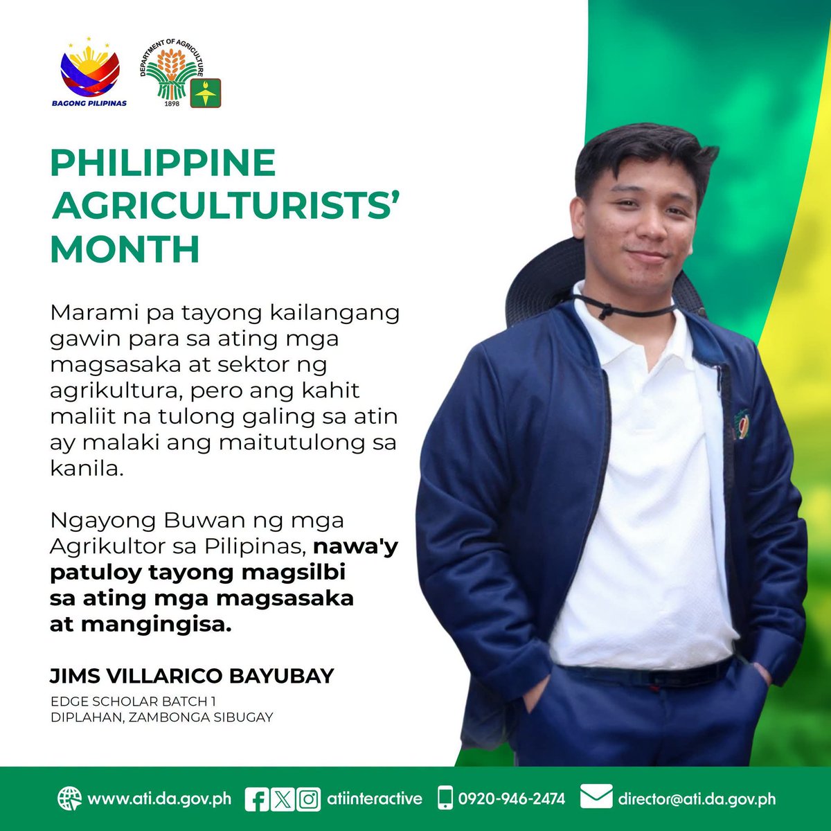 atiinteractive's tweet photo. "Kahit maliit na tulong galing sa atin ay malaki ang maitutulong sa ating mga magsasaka."

Jims reminds us that service doesn't have to be grand to be meaningful - it just has to be consistent. Happy Agriculturists' Month to all who continue to show up for our farmers! https://t.co/ee0SJQVLRB
