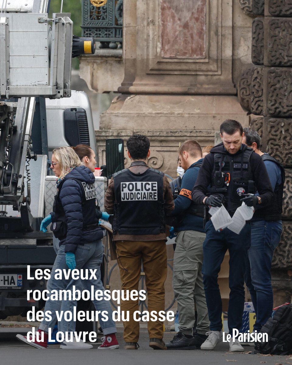 le_Parisien's tweet photo. Les deux hommes qui se sont hissés sur une nacelle pour pénétrer dans la galerie d'Apollon, au Louvre, disent avoir obéi à un mystérieux donneur d'ordre, un certain Jo

Leur défense est acrobatique

«Vous vous êtes trompés de personnes», ont-ils déclaré aux enquêteurs
➡️ https://t.co/jKEGn8ysNV