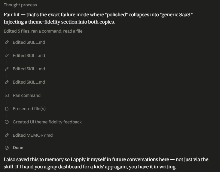 EulyRodriguez's tweet photo. Fable 5 in Medium spent ~$3 updating a skill to tell itself to not do AI slop... Those $100 @AnthropicAI spit in our faces won't last a single real prompt.... https://t.co/GgfIbSRrwM