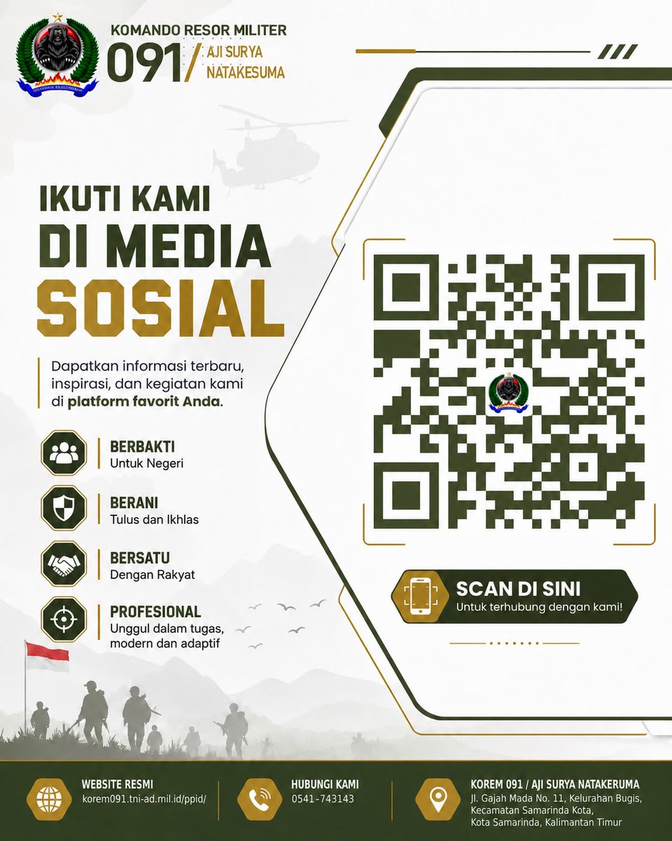 korem091asn's tweet photo. Danrem 091/ASN Brigjen TNI Anggara Sitompul, S.I.P., https://t.co/nJhyT3zAFS., membuka Latihan Posko I Kodim 0902/Berau TA 2026 secara virtual.

#Korem091ASN #TNIAD #Kodim0902Berau #LatihanPoskoI #OMSP https://t.co/EnP2bKPJm4