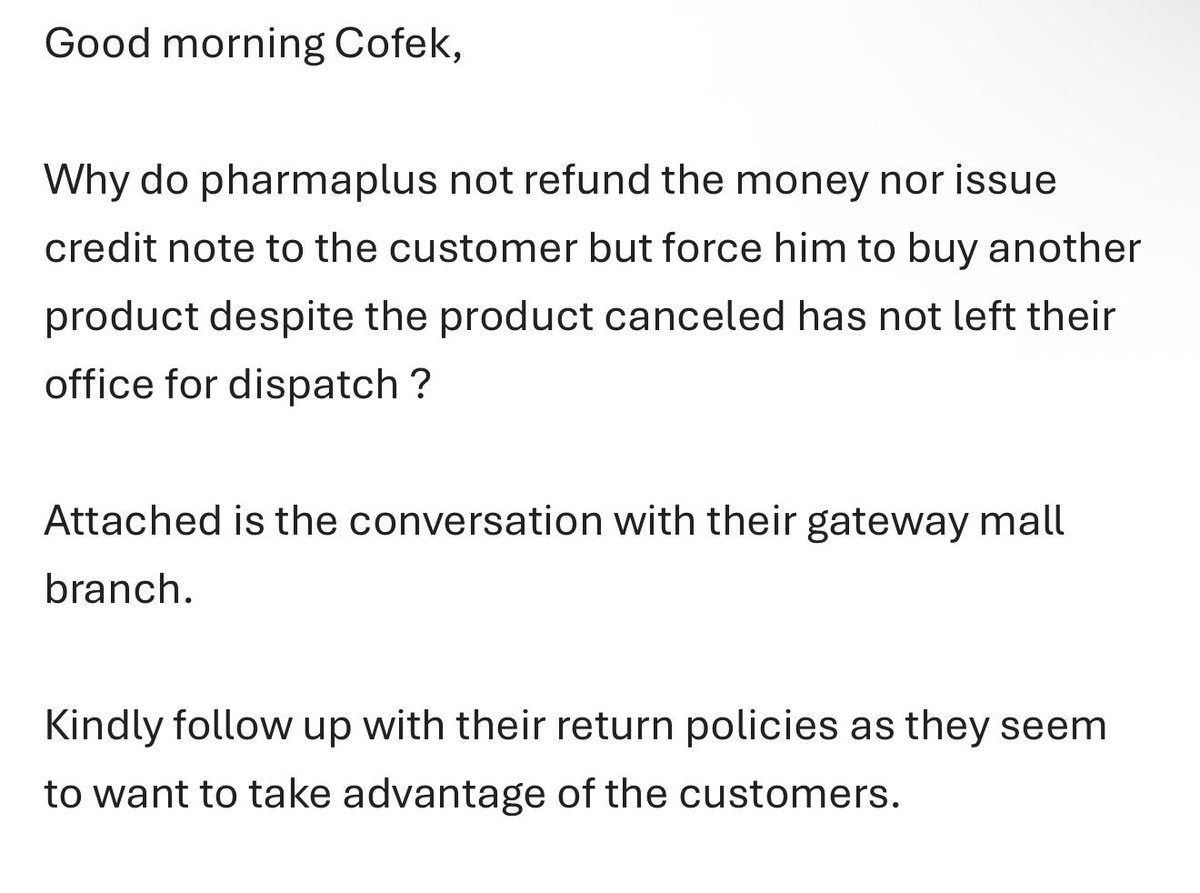 smutoro's tweet photo. Cancel a #Pharmaplus order before it’s even dispatched, and suddenly your money is held hostage — no refund, no credit note, just forced to ‘buy again.’ Pharma Plus, or PHARMA-CON PLUS? Kenyan consumers deserve better. @Pharmaplus explain yourselves @ppbkenya @MOH_Kenya @HonAdenDuale @Cofek_Kenya #ConsumerProtectionAct