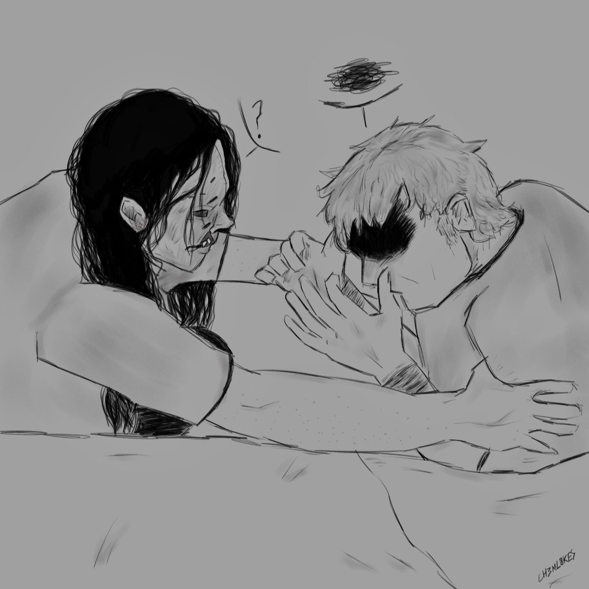 ch3ml8kes's tweet photo. night terrors and a lil bit of comfort #houseofwax #bosinclair #vincentsinclair #houseofwaxfanart https://t.co/aAtG5iwUZh