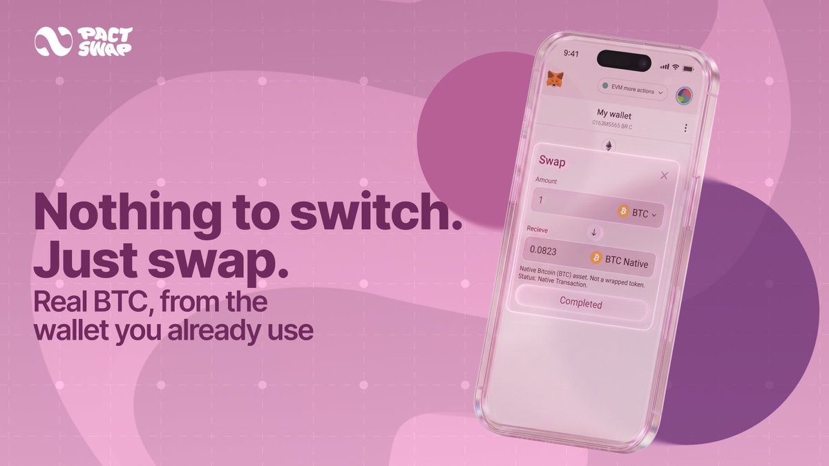 cryptolee235's tweet photo. Convenience shouldn't come at the cost of ownership.
Being able to access native Bitcoin from an EVM wallet is the kind of user experience that can make cross-chain interactions much simpler. That's an interesting direction from @Pact_Swap. https://t.co/z69RMmprE4