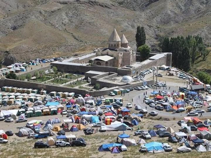 SputnikArm's tweet photo. About 3,000 Armenians from around the world made a pilgrimage to Iran’s ancient Saint Thaddeus Monastery on July 16-18. This year’s pilgrimage focused on prayers for peace and stability in Iran and across the world. https://t.co/mVrR9Cyoth