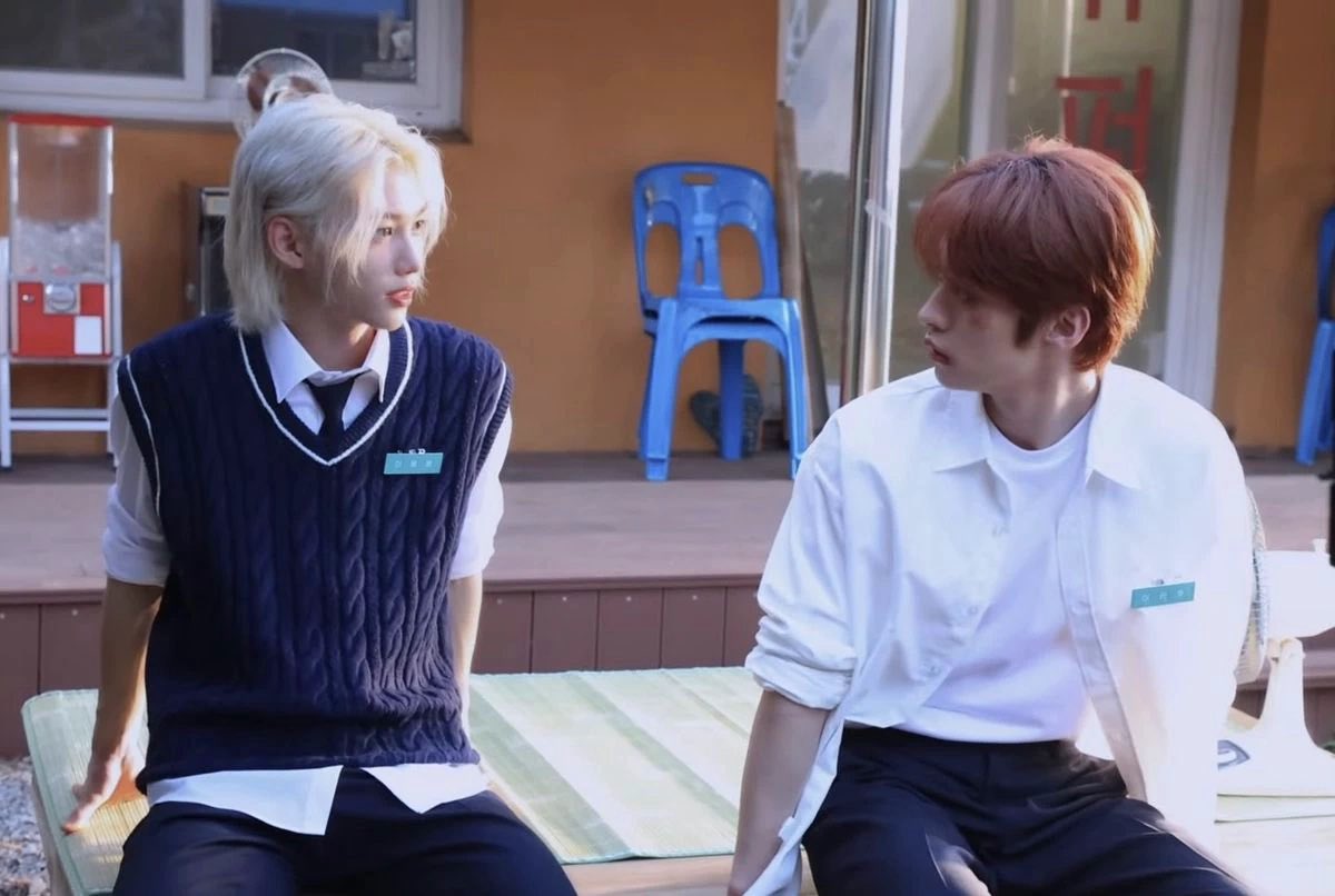 bboknyangkari's tweet photo. me remembering on a random ass weekday how skz filmed a bl starring minlix as the love interests https://t.co/Ly6IO8wBuy