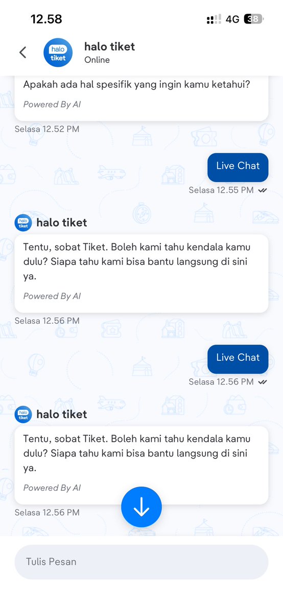 yogummygi's tweet photo. @DaieoliA @Indah_pasau @joonghyyuk halo kak mau tanya
aku mau cod tiket untuk arirang juga
mau cek keasliannya 
tapi setiap aku klik “Live Chat” dia begini mulu ya 😭 https://t.co/LoiU1cilWR