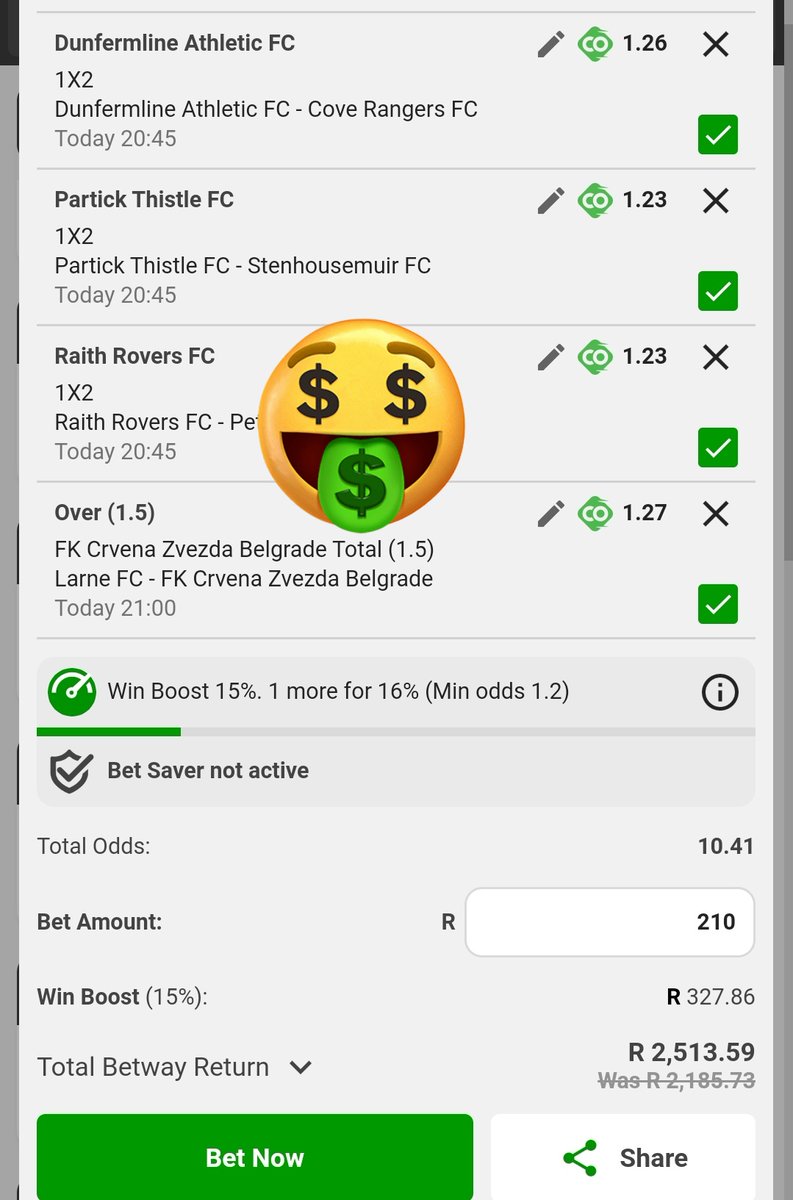 OmphemetseDich1's tweet photo. 🚨 Today's Games🚨 
10 Game's ⚽🏟️ 
10 odds🤑🍏 

I just placed a bet with Betway. Tap here to copy my bet or search for this booking code in the Multi Bet betslip BW63D238F0 https://t.co/CGcwZ3O3qJ https://t.co/Pt3e3Bw7ob