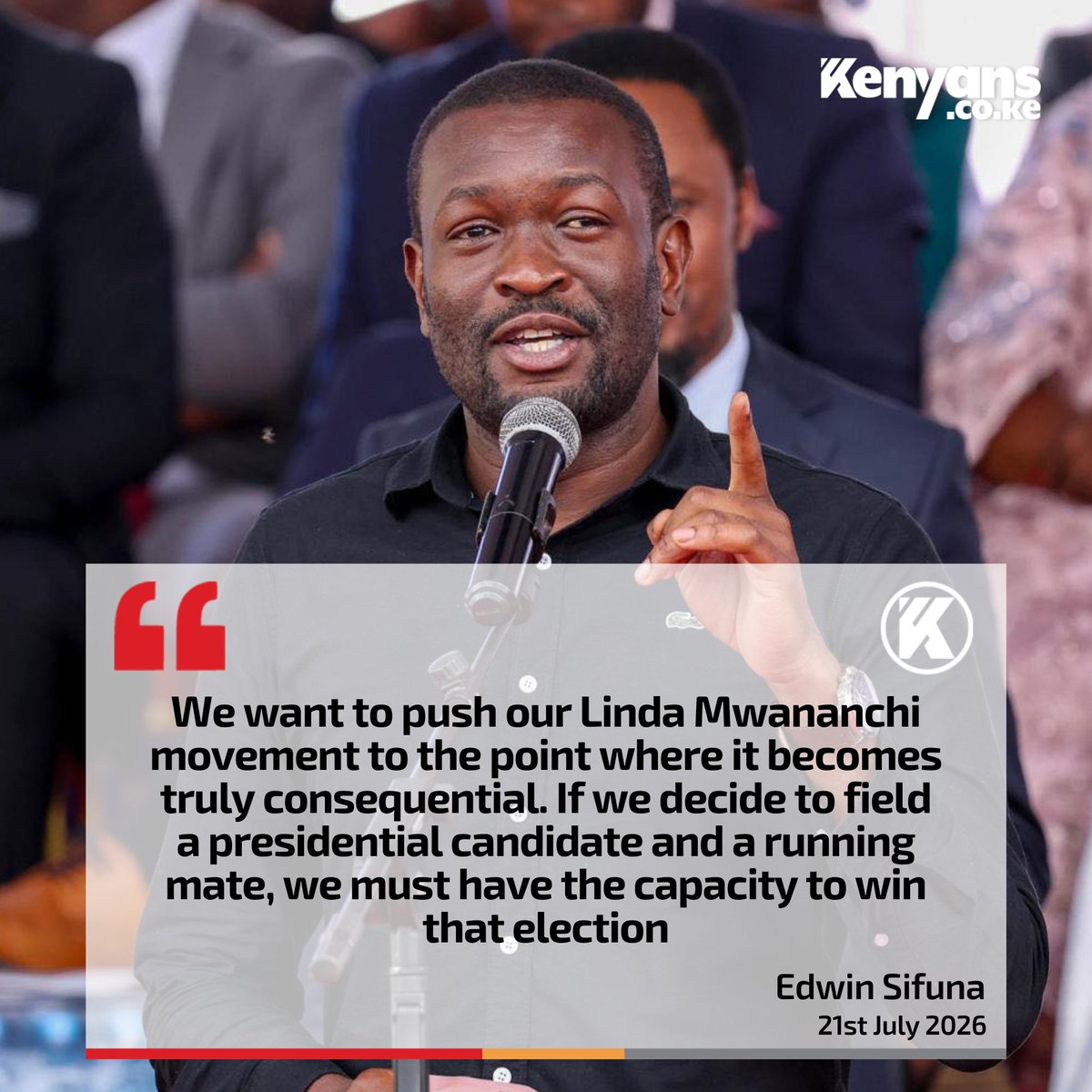 Kenyans's tweet photo. We want to push our Linda Mwananchi movement to the point where it becomes truly consequential - Edwin Sifuna https://t.co/5tt3uf81XU