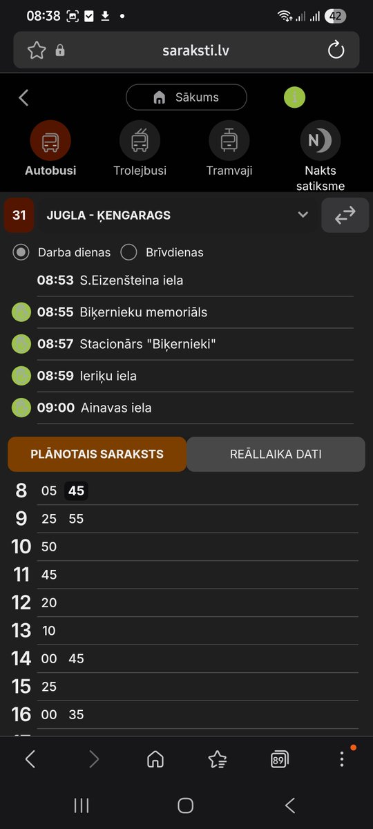 LastnameNa40735's tweet photo. @Rigassatiksme_ sveiki, vai tā var būt, ka cēļā no Ķengaraga uz Juglu šiem abiem autobusiem (31 &amp; 45) nav paredzēts apstāties pieturā "Stacionārs Biķernieki", bet ceļā no Juglas uz Ķengaragu ir pietura "Stacionārs Biķernieki"? Vai gadījumā nav ieviesusies kļūda? Paldies! https://t.co/xNUxtUzTs9