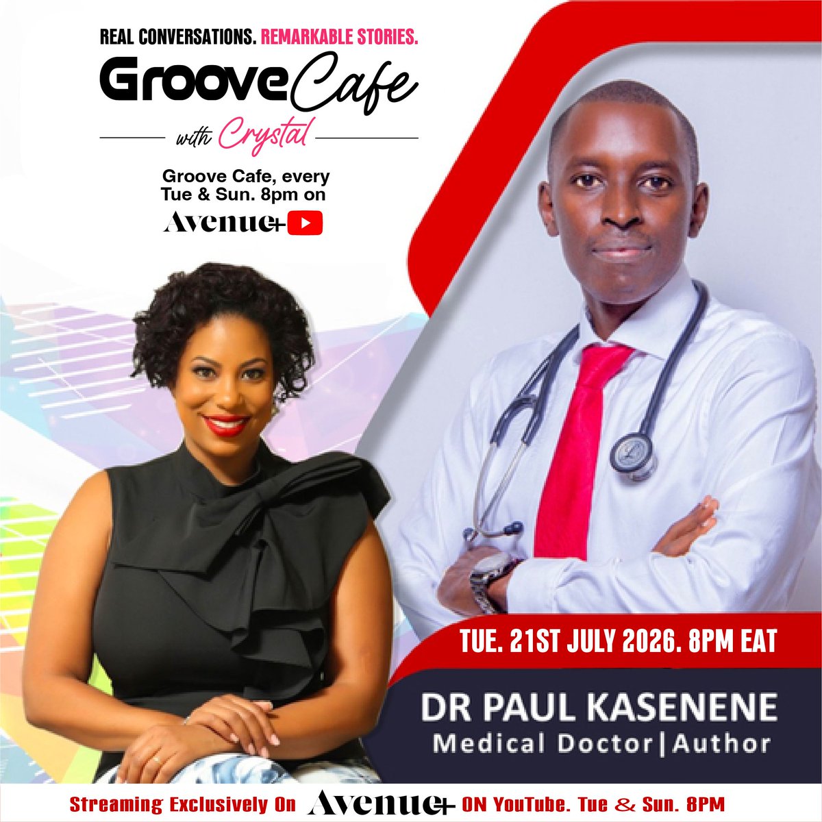 AvenuePlus_'s tweet photo. What does it really take to live a healthier life?

Crystal Newman sits down with Dr. Paul Kasenene tonight at 8pm for a powerful conversation on The Truth About Healthy Living. 
#GrooveCafe with #CrystalNewman 

https://t.co/6aITY9Vzs3 https://t.co/J4e1QYVRAR