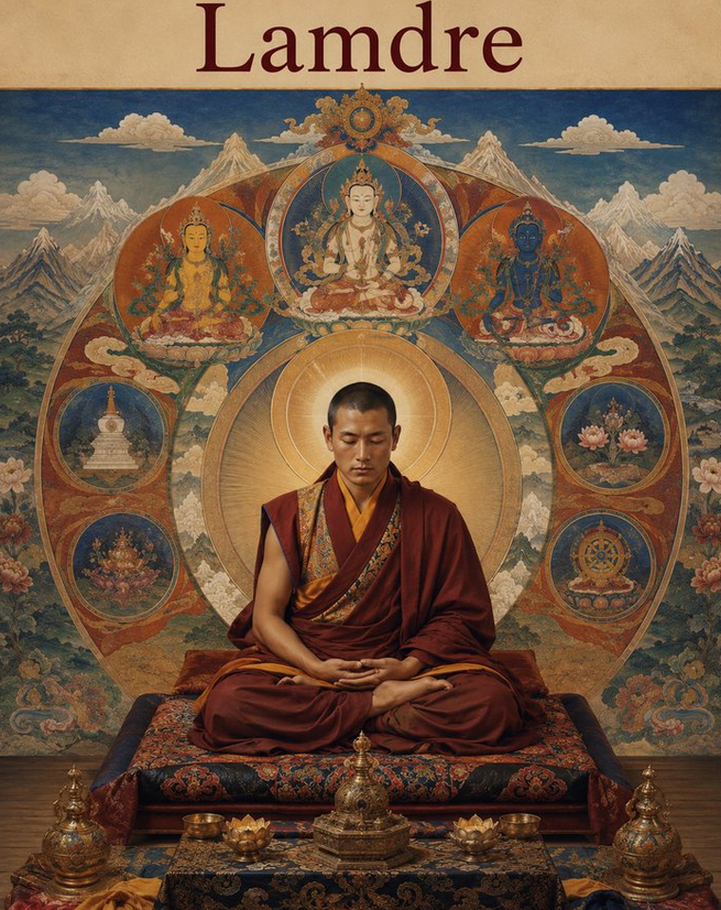 tenzin78026's tweet photo. Lamdré, meaning "Path and Fruit," is the heart of the Sakya tradition of Tibetan Buddhism. 🪷 It teaches that enlightenment is not distant—the potential for awakening already exists within each of us. ✨ #Lamdre #Sakya #Buddhism https://t.co/K5fiu0fw33