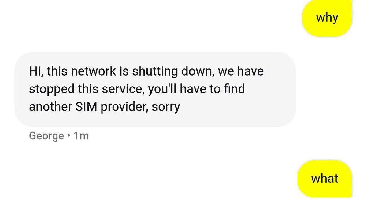 jaylenngx's tweet photo. 英国14号上线的simpMobile运营商一周不到就倒闭了

这家声称一月10英镑即可享用全球无限4G漫游流量，但奈何没撑住场面几天就塌台了！

幸好还把款子退回来了！不过我觉得大家也可以关注一下后续，或许他们还会有下一步动作的！ https://t.co/BWmg41cMCs