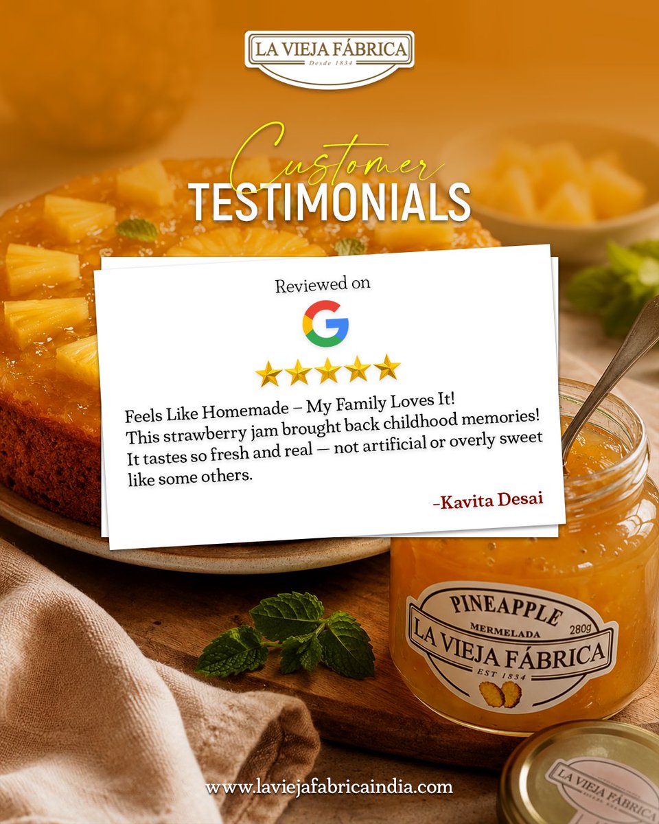 LVFIndia's tweet photo. Thank you for making La Vieja Fábrica part of your family's sweetest moments. Your love means everything!

https://t.co/PpKcFI7GQM

#LaViejaFabricaIndia #LaViejaFabrica #CustomerTestimonials #CustomerReview #GoogleReview #FruitSpread #SpreadTheLove  #FoodieIndia #Excellence https://t.co/LEHailaxxZ
