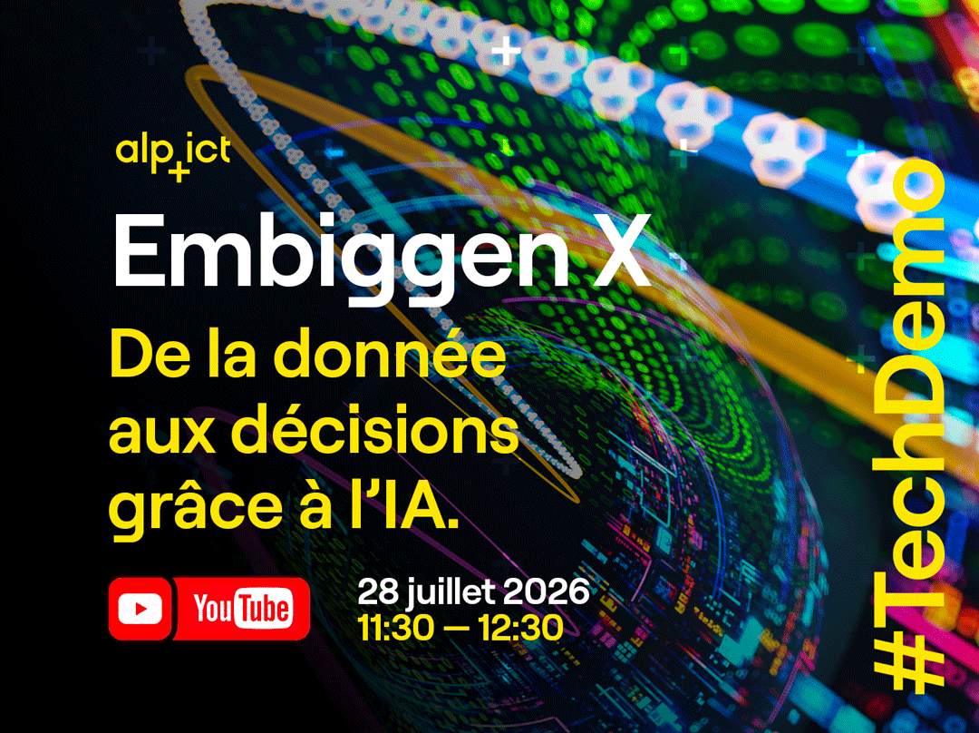 Alpict's tweet photo. 🕹 #TechDemo x Embiggen X : de la donnée aux décisions grâce à l'IA

Infos & inscription: https://t.co/iRKcnEz0Cf

Selon les récents résultats du Swiss Data & AI observatory, en 2026, l’IA n’est plus une question d’adoption en Suisse, mais une question d’orchestration durable, devant tout autant répondre aux priorités opérationnelles qu'au besoin de gouvernance. 57% des entreprises indiquent ainsi que leurs initiatives IA partent des besoins des métiers. Une réalité pratique qui en cache néanmoins une autre, potentielle et hasardeuse, celle du #ShadowAI.

Avec sa filiale romande, Embiggen X Switzerland répond à ces enjeux en accompagnant les organisations dans l’adoption d’une #IA orientée résultats. L’entreprise développe des solutions permettant aux décideurs et aux équipes opérationnelles de tirer davantage de valeur de leurs données grâce à des outils d'analyse, d’assistance et de prévision intelligents.

💡 Parmi les fonctionnalités qui seront présentées:

• Création d'une centrale de données fiabilisée à partir des différentes sources d'informations de l'organisation
• Interprétation des flux de données en ressources métiers: modélisation automatique d'un planning de production, détection d'anomalies, chiffrage d'un nouveau projet à partir d'un schéma technique...
• Analyse des évolutions de la demande, indicateurs d'activité et prévisions automatisées
• Gouvernance et prise de décisions assistées par l'IA

#TransformationDigitale #Industrie40
#SwissInnovation #SwissTech