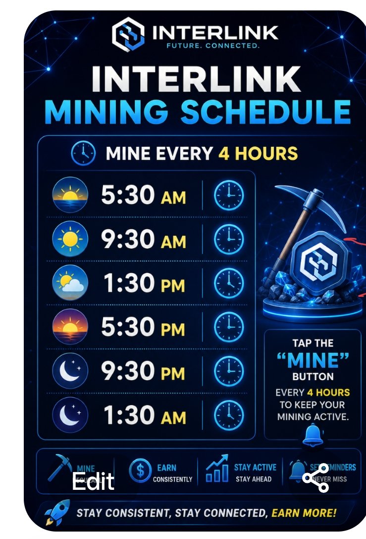 davidk2020's tweet photo. ⏰ Mine every 4 hours
🌅 5:30 AM
☀️ 9:30 AM
🌤️ 1:30 PM
🌆 5:30 PM
🌙 9:30 PM
🌌 1:30 AM
#interlink #InterLinkAmbassador #itl #ITLX @reina_itl @kv_interlink @itlx_defi @itl_fdn @inter_link @interlin https://t.co/69SFMZwlPE