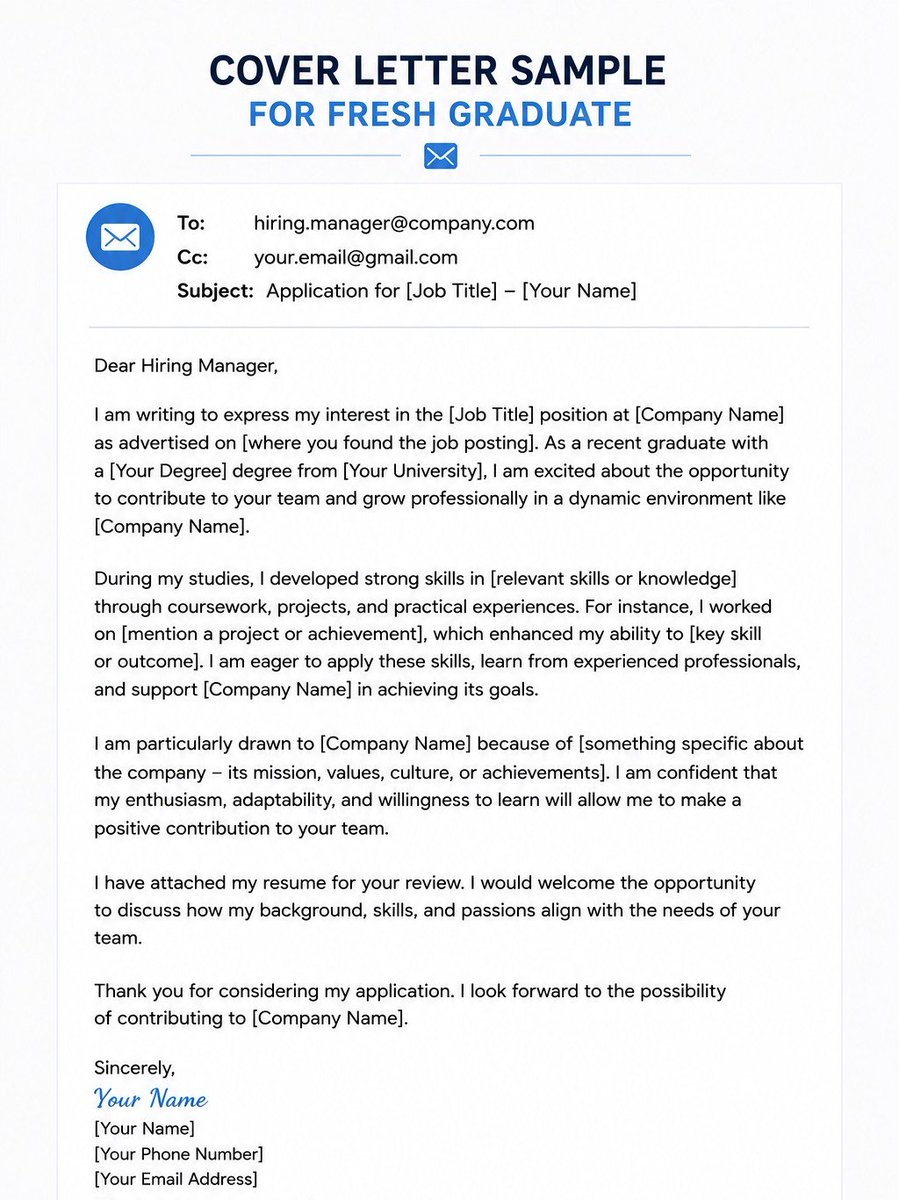 JOBCORNER247's tweet photo. COVER LETTER TEMPLATE FOR FRESH GRADUATE https://t.co/OfPOU7HWET